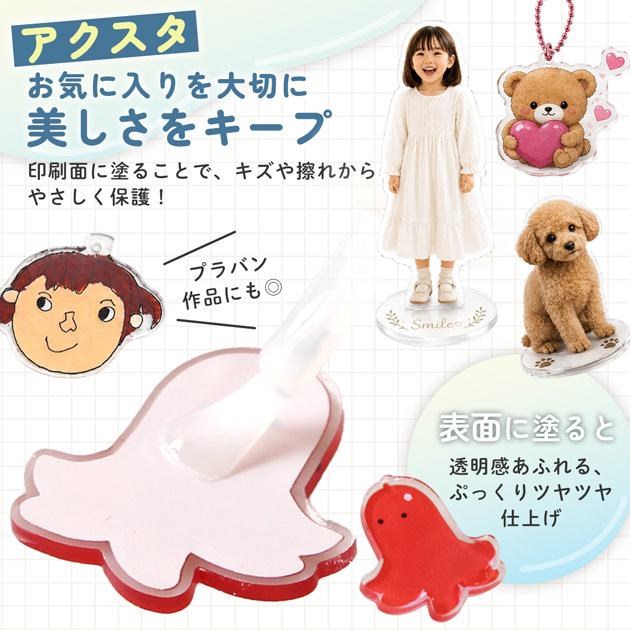 デコパーツをツヤっと保護 かわいさ長持ち