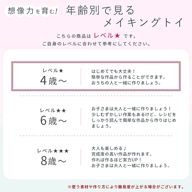 年齢別で見るメイキングトイ レベル★ 4歳〜