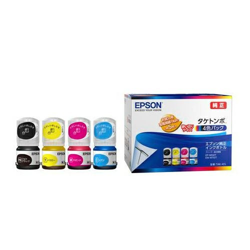 EPSON［純正］増量インクボトル タケトンボ 4色 純正インク エプソン タケトンボ TAK-4CL 4色パック インクボトル